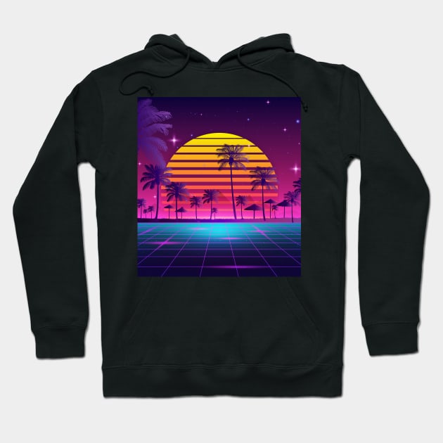 80s sunset synthwave Hoodie by edmproject